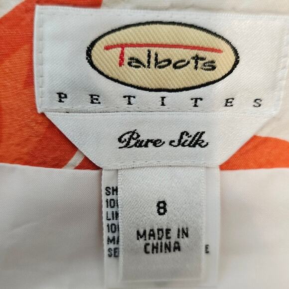 Talbots Petites 100% Silk Floral Stunning Business Work Vacation Women's Skirt 8 - Picture 3 of 4